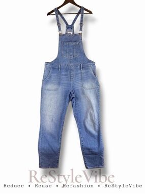 OLD NAVY Women’s Size XL Bib Overalls Denim Jean Relaxed Style Stretch